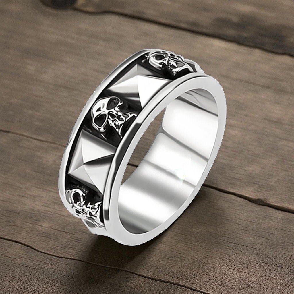 Totenkopf Bikerring – Edelstahlring
