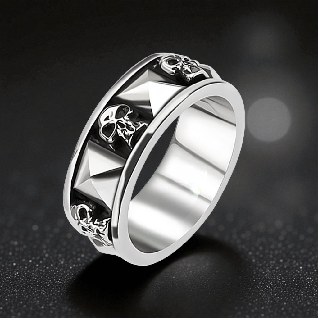 Totenkopf Bikerring – Edelstahlring