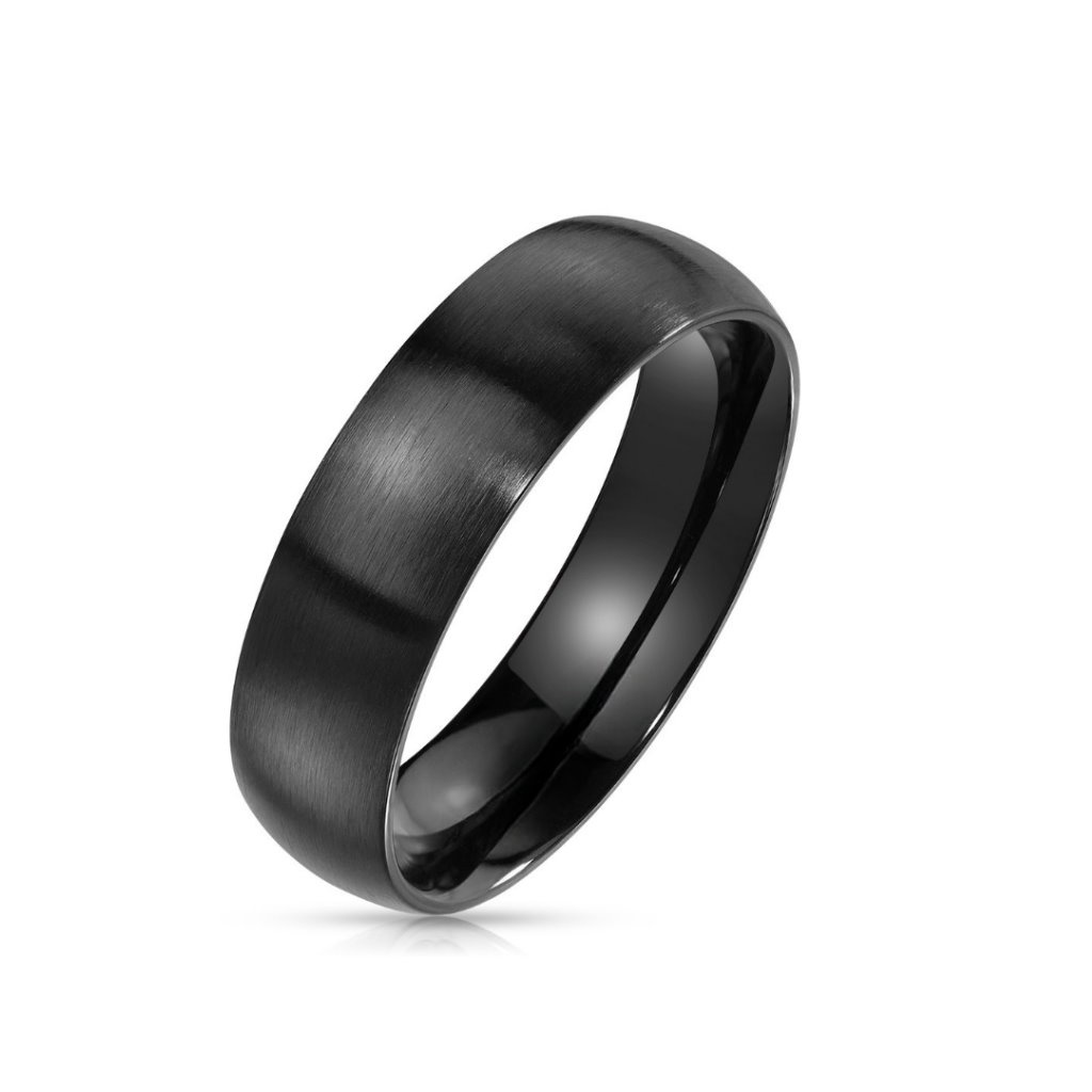 Schwarze Edelstahl Partnerringe mattiert