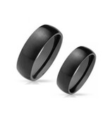 Schwarze Edelstahl Partnerringe mattiert
