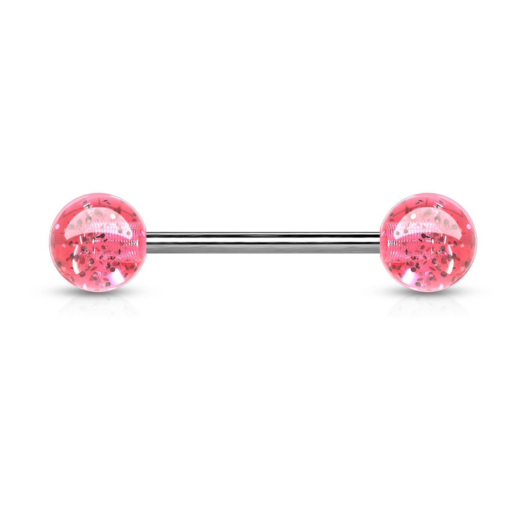 Nippelpiercing Glitterball - 8 Farben wählbar