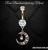 Rosefarbiges Bauchnabelpiercing mit Anhänger