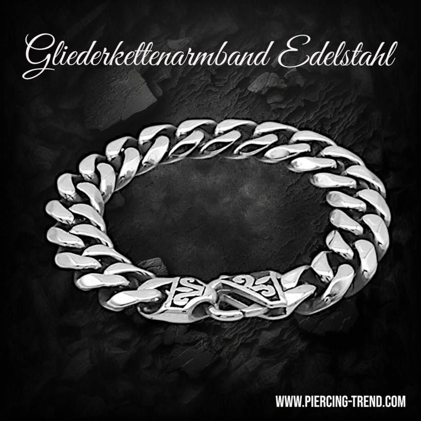 22cm langes Herren Armband aus Edelstahl