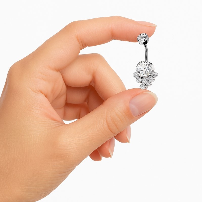 Bauchnabelpiercing  Titan mit Kristall