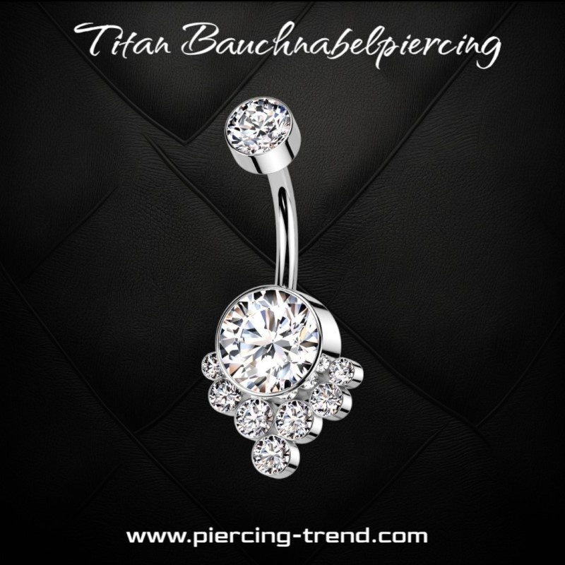 Bauchnabelpiercing  Titan mit Kristall