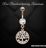 Bauchnabelpiercing Lebensbaum Rose