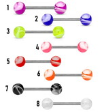 Nippel Barbell  mit marmorierten UV-Kugeln