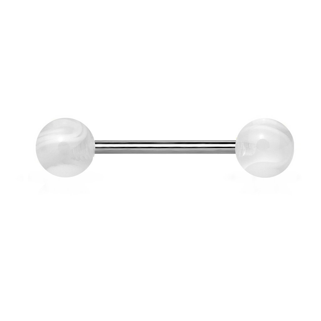 Nippel Barbell  mit marmorierten UV-Kugeln