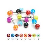 Brustwarzen Barbell mit bunten Kugeln