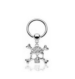 1,2 mm BCR-Ring Totenkopf mit Glitersteinchen