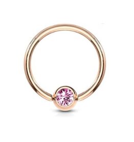 1,2 x 8 mm Piercingring - Pink