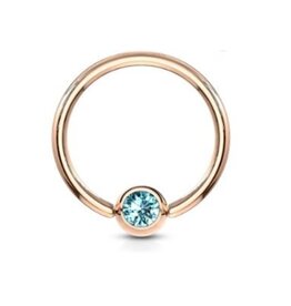 1,2 x 8 mm Piercingring - Türkis