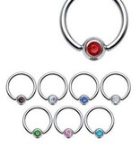 1,2 mm Piercingring - 8 Farben