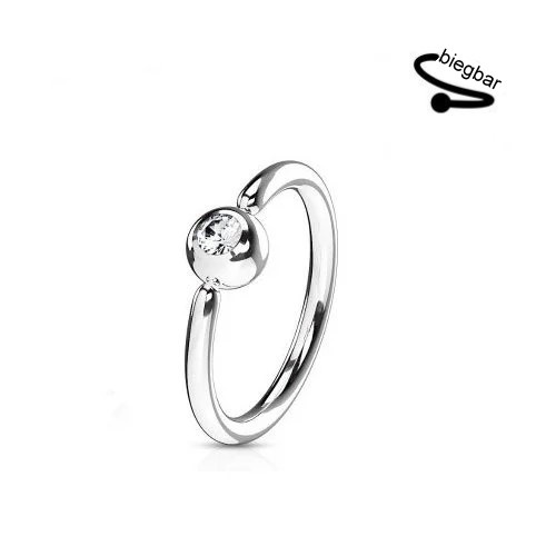 1,0 mm Piercing Ring mit Stein - Aufbiegbar