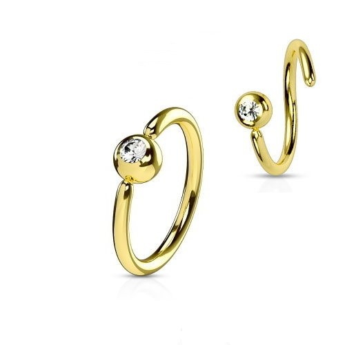 Goldfärbiger 1,0 mm Piercing Ring - Aufbiegbar