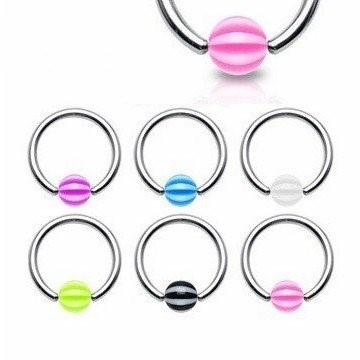 1,2 mm BCR-Ring mit UV-Ball - 6 Farben