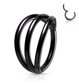 1,2 x 8 mm Titan Piercingring schwarz