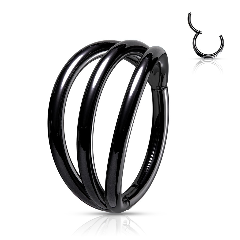 1,2 x 8 mm Titan Piercingring schwarz