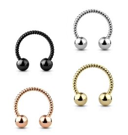 1,2 x 8 mm Hufeisen Ring gedreht