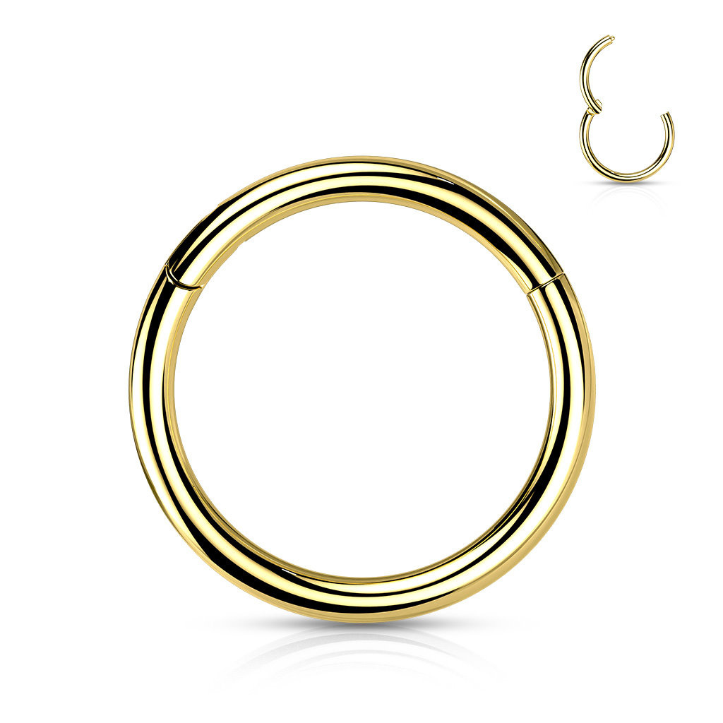 1,2 mm Conch Piercing Clicker Ring Gold – Chirurgenstahl 316L PVD