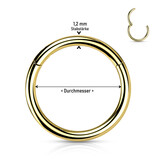 1,2 mm Conch Piercing Clicker Ring Gold – Chirurgenstahl 316L PVD