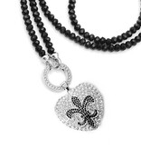 Damen Halskette mit Strass Anhänger Lilie