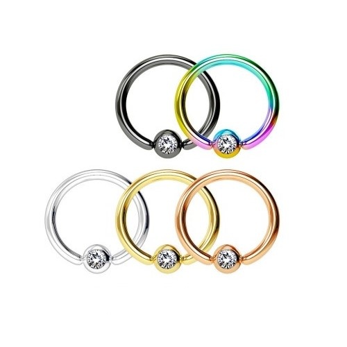 1,6 mm Piercingring Set - 5-färbig