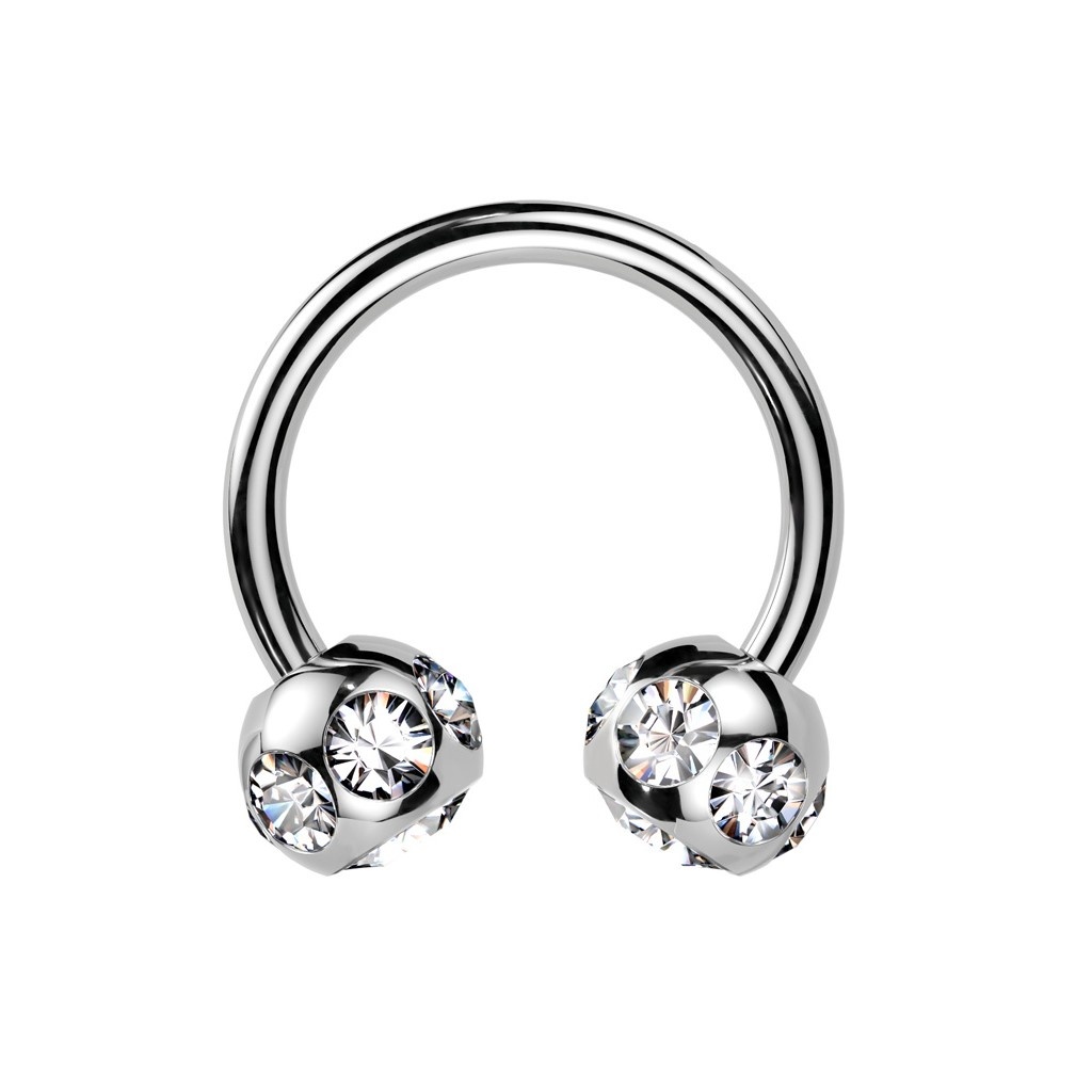 1,6mm Brustpiercing Ring kristall