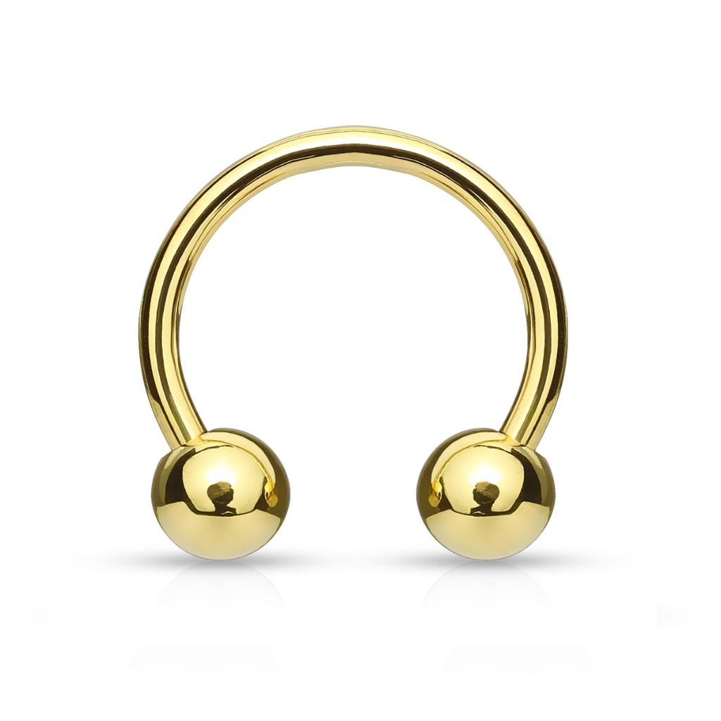 1,6 mm Hufeisenring Gold mit Kugeln