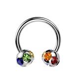 Piercingring 1,6 mm mit bunten Zirkonia
