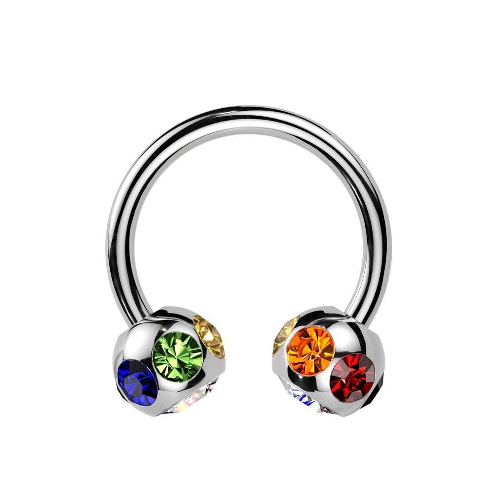 Piercingring 1,6 mm mit bunten Zirkonia