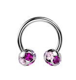 1,6 mm Hufeisenring mit pinken Zirkonia