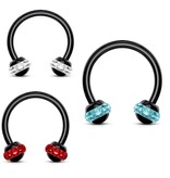 1,2 x 8mm schwarzer Piercing Ring  - 3 Farben wählbar