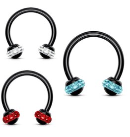 1,2 mm Piercing Ring schwarz