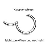 1,2 x 8 mm Nasenpiercing Septum Clicker
