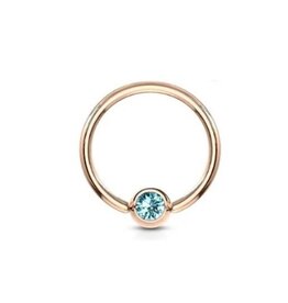 1,2 x 8 mm Piercingring - Türkis