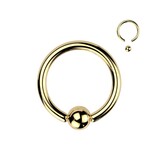 1,2 mm Piercing Ring goldfärbig - 3 Größen