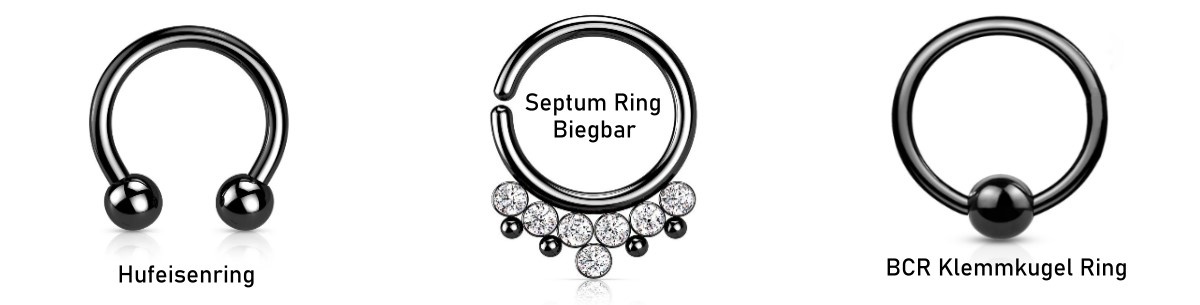 Septum Ringe | BCR, CRB und Biegbare Ringe