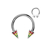 Hufeisenring 1,2 mm - schwarz gestreift