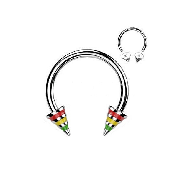 Hufeisenring 1,2 mm - schwarz gestreift