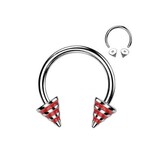 Hufeisenring 1,2 mm - schwarz gestreift