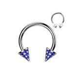 Hufeisenring 1,2 mm - schwarz gestreift