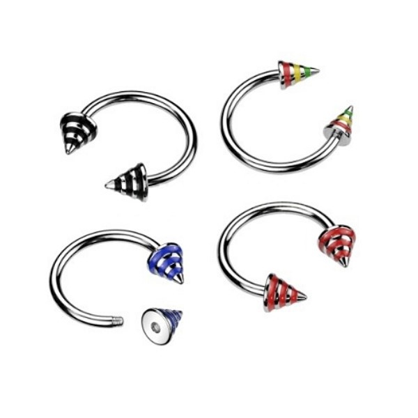 Hufeisenring 1,2 mm - schwarz gestreift