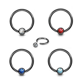 1,2 x 10 mm Septum Ring schwarz