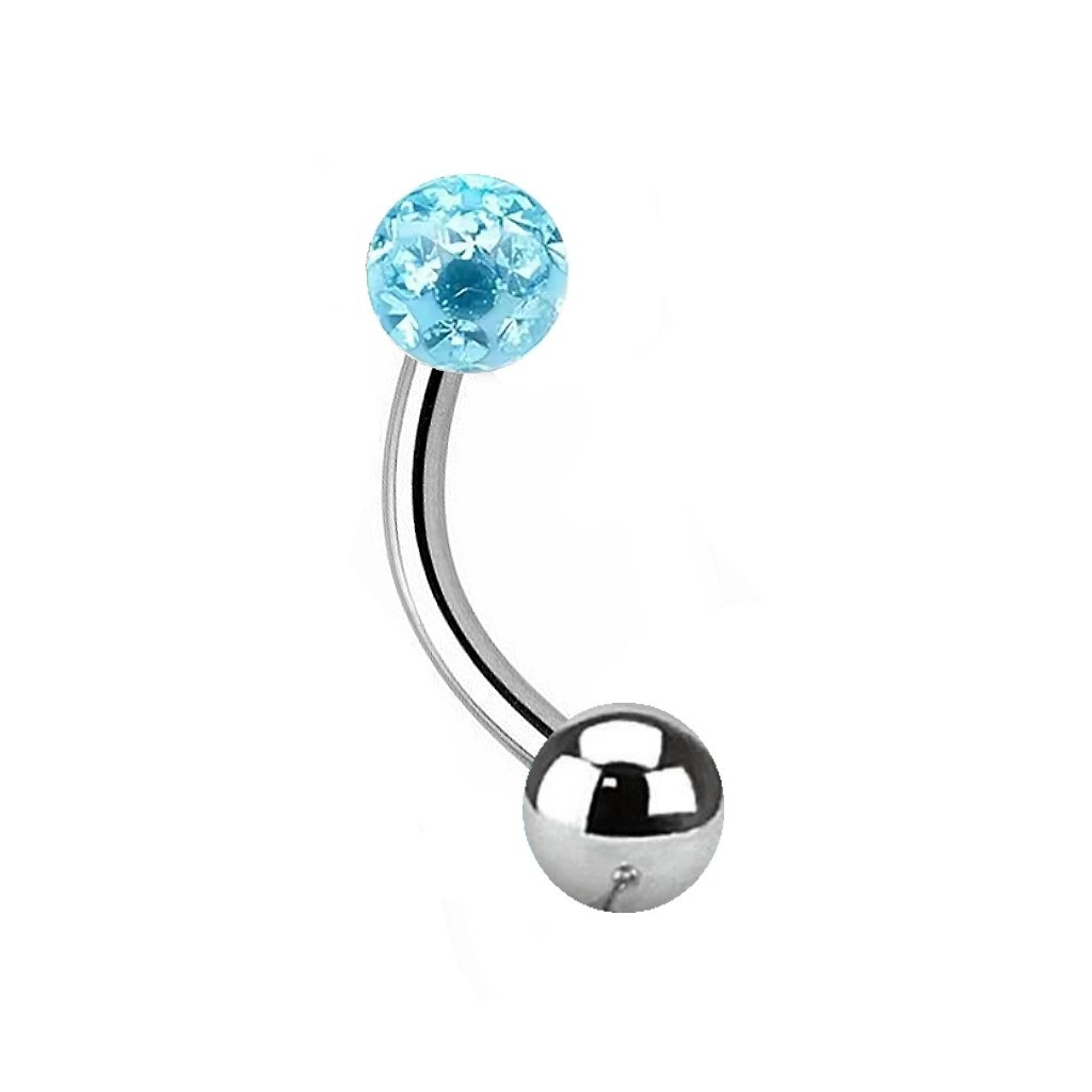 Chirurgenstahl Banane mit türkiser Epoxy Kugel