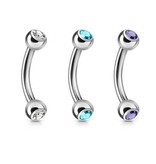 Intim Piercing mit zwei 4mm Glitzerkugeln