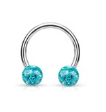 1,2 mm Piercingring mit 2 Epoxy Kugeln