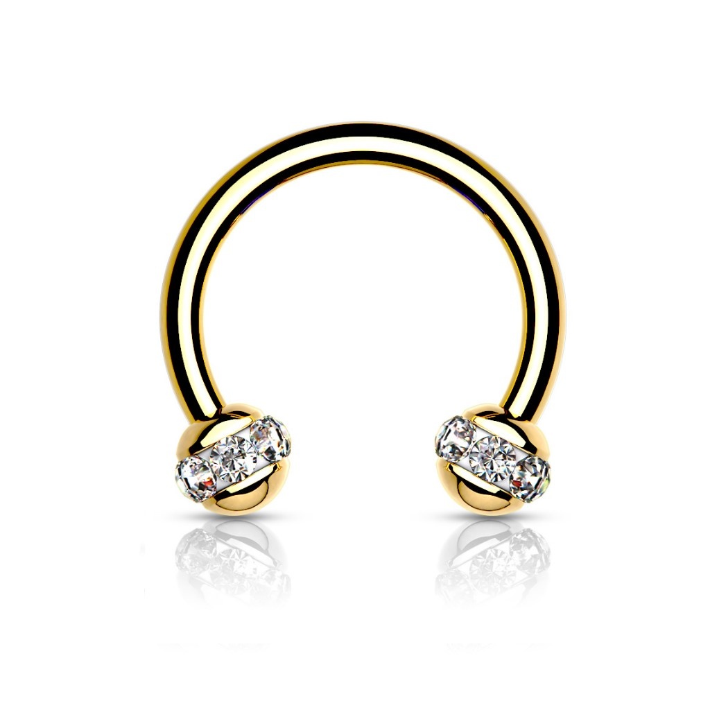 1,2 x 8 mm gold-färbiger Piercing Ring