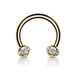 1,2 x 8 mm gold-färbiger Piercing Ring