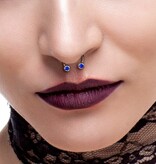 1,2 mm Hufeisen Ring mit 2 Kristallkugeln